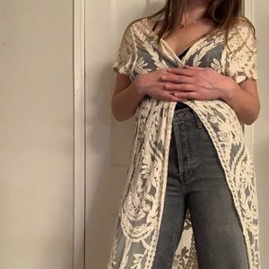 Ivory Lace Duster Jacket